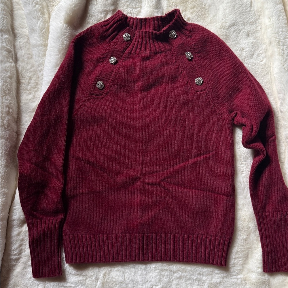 J. Crew Deep Red Knit Sweater